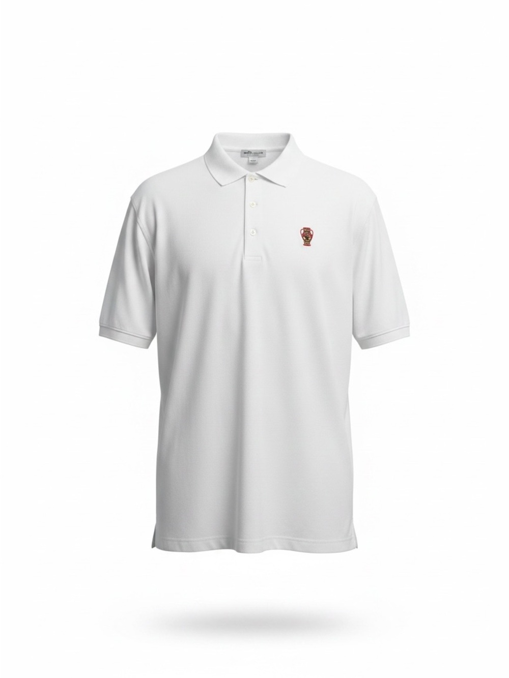 Peter Millar White Polo with Small Embroidered Crest